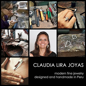 Claudia Lira Jewelry - Statement Handmade Ring Square Bombe / Silver