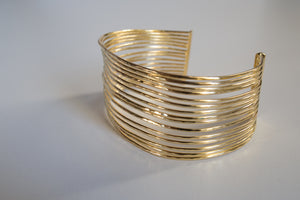 Claudia Lira Jewelry - Arm Cuff Bracelet Shiny Lightweight Statement Piece / Goldplated