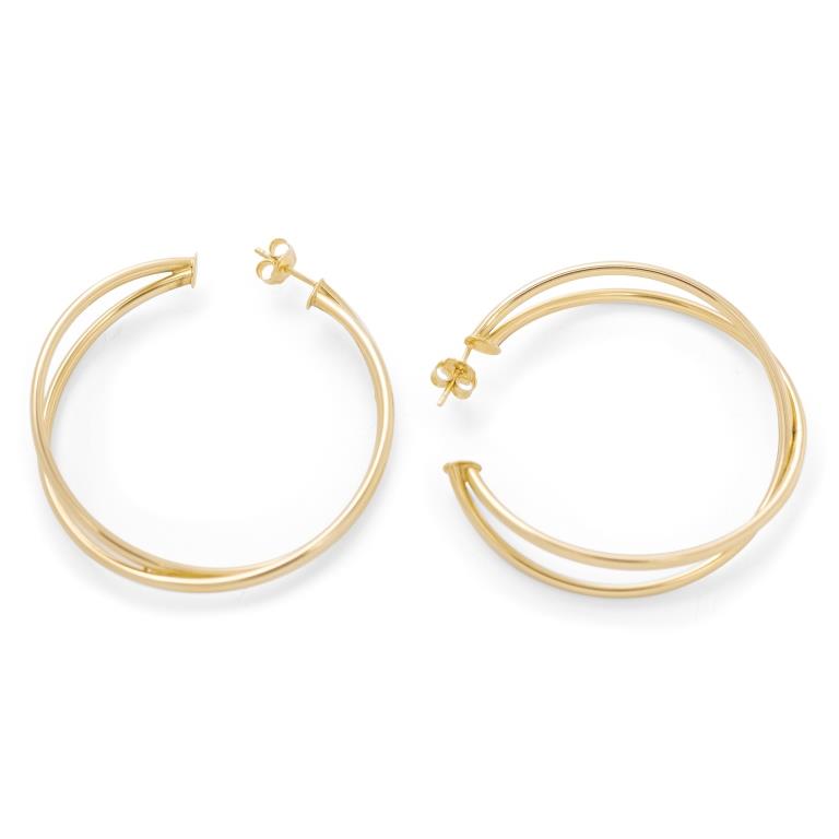 Claudia Navarro Jewelry-  Hoop Double Medium / Gold