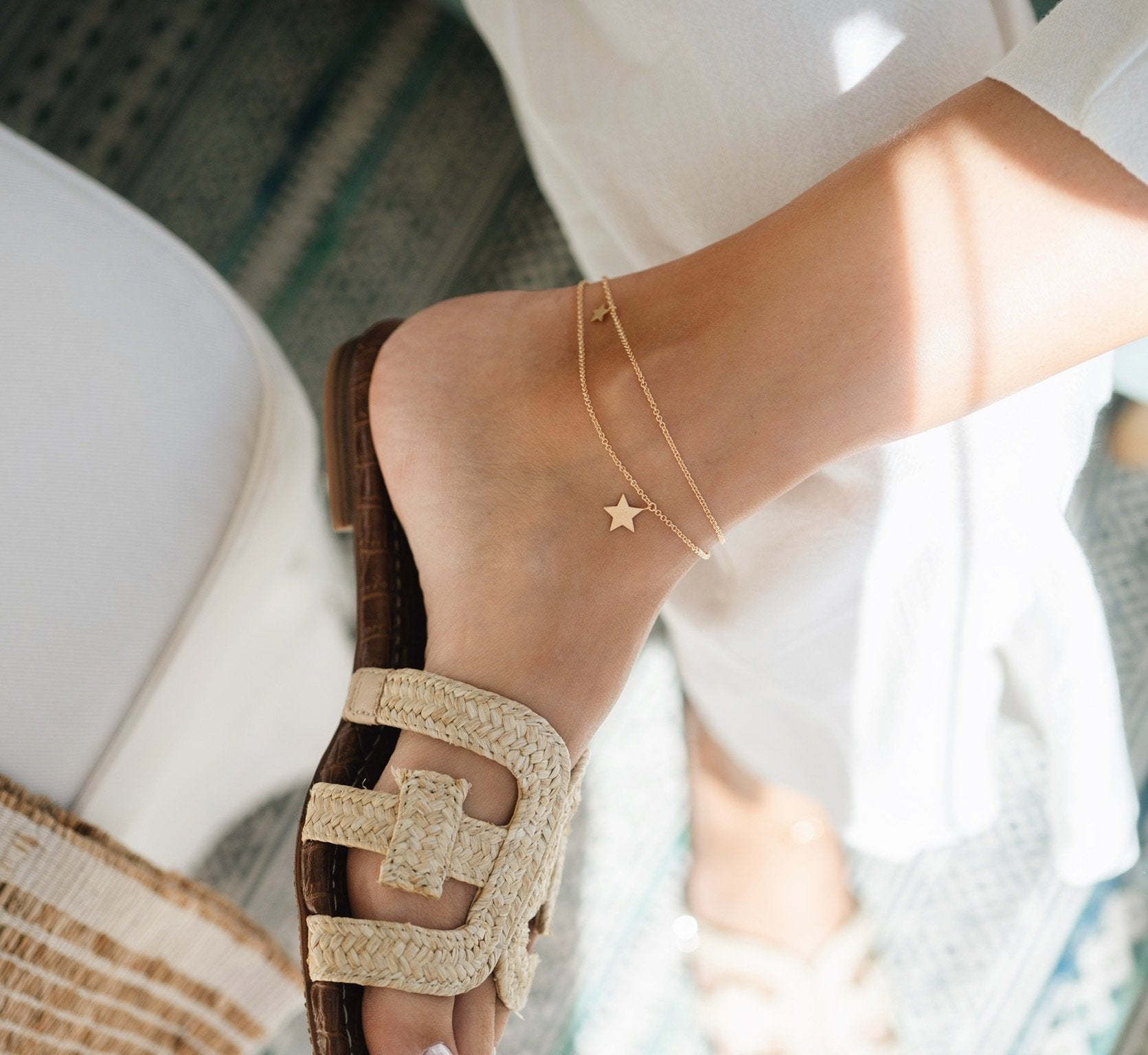 Claudia Navarro Jewelry- Ankle chain  Wish / Gold