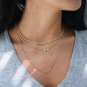 Claudia Navarro Jewelry- Necklace  Tres Corazones / Gold